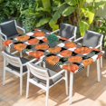 thumbnail image 2 of Thanksgiving Table Cloths for 4 Foot Rectangle Tables, Fall Orange Pumpkin Black White Plaid Patio Waterproof Elastic Fitted Tablecloths, Washable Rectangular Table Cover for Camping, 2 of 8