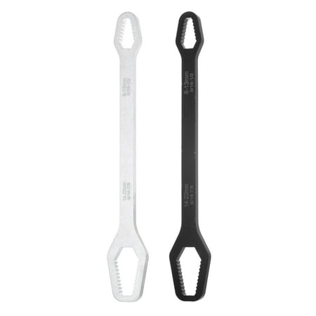 

Uxcell 8-22mm Double-ended Adjustable Wrench 0.31 Thick 10.6 Length Silver Black