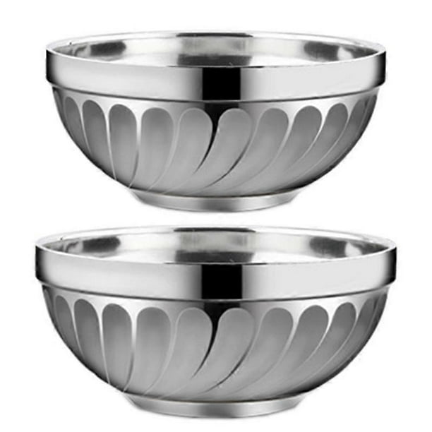 Korean Stainless Steel Salad Rice Bowl Multifunctional Cooking Basin Noodle Kimchi Bowl Kitchen Round Silver Food Ramen Bowl