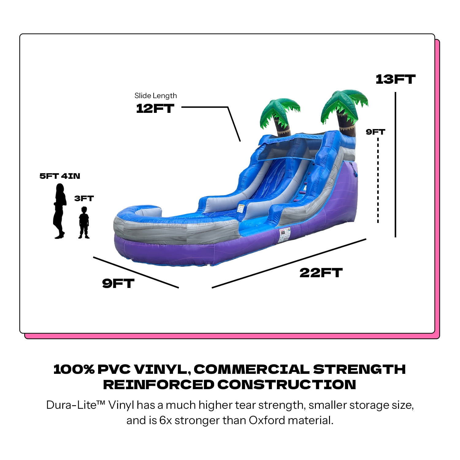 POP JUMP Tropical 23' Waterslide with Pool