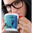 thumbnail image 2 of 3drose, Life Is a Beach Cottages with Fish and Seahorse Beach Theme, 11oz Two-tone Red Mug, 2 of 6