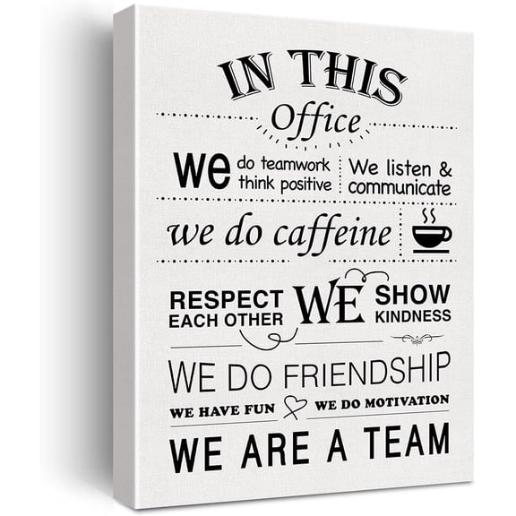 Inspirational Office Wall Art in This Office Quote Canvas Painting Prints for Wall Decor Framed Motivational Artwork Gifts(12x15 Inch)