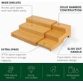 thumbnail image 6 of Royal Craft Wood Bamboo Spice Organizer for Cabinet - Tiered Spice Rack Organizer for Cabinet or Countertop, Pantry Step Shelf (15.16"x 8.3" x 3.3"), 6 of 7