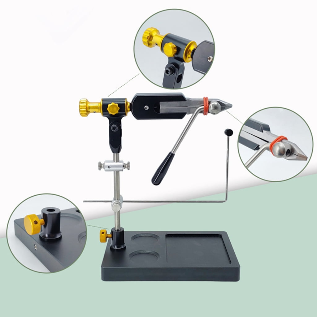 Fly Tying Station Tieing Tool with Bobbin Threader 360 Rotating Fly Tying Vise