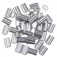 thumbnail image 1 of Sutemribor Manga de bucle de engarce de aluminio de 1/8 de pulgada para cuerda de alambre y cable, 50 piezas, 1 of 5