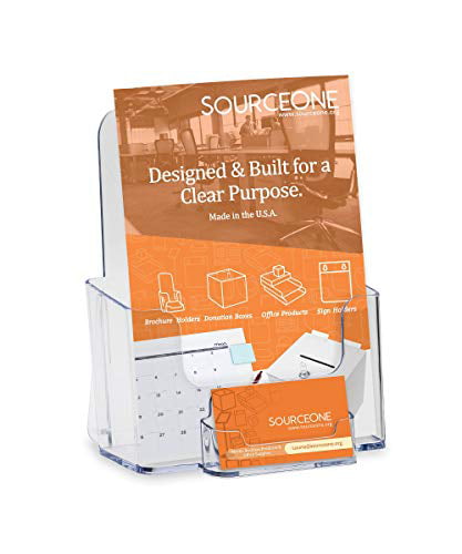Clear Plastic Counter Top Bi-Fold 5.5"w AVON Catalog & Business Card Holder 