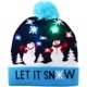 thumbnail image 1 of Nuestro gorro navideño cálido con LED, gorro navideño luminoso, gorro navideño de punto unisex con patrón de ciervo, adecuado para fiestas (muñeco de nieve azul), 1 of 5