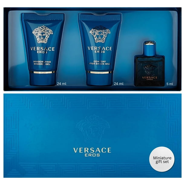 Versace Eros Perfume para Hombre Mini Set de Regalo de 3 Piezas