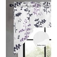 thumbnail image 2 of Grey Purple Botanical Swag Valances for Windows, Small Curtains Drapes, Watercolor Spring Floral Summer Leaf Kitchen Window Curtains Over Sink Window Treatment Valance for Bedroom/Bathroom 56"x36", 2 of 5