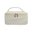 thumbnail image 1 of Bolsas de Maquillaje de Viaje de Puntos Cuadrados Ligeras Únicas 1 Pc para Viaje Blanco Amarillo Poliéster, 1 of 5