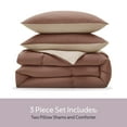 thumbnail image 4 of Virtu Comforter Sets, All Season Lightweight Reversible King Size Comforter Sets, 3-Pc Bedding Sets, Mocha brown/ivory cream, 4 of 8