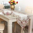 thumbnail image 1 of Mosiee Table Runner Embroidered Floral Lace Fabric Translucent Gauze Hollow-Carved Design Table Cloth Retro Style, 1 of 8