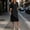 Black, variant on Dolkfu Elbow-Length Dresses for Women Shirt Dress Mid-Length Black Collared Dresses Relaxed Fit Solid Modern Refined Garments Black,L