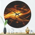 thumbnail image 2 of Designart 'Fractal Explosion of Fire in Black ' Modern Wood Wall Clock, 2 of 5