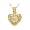 thumbnail image 1 of 14K Yellow Gold Filigree Heart Pendant Necklace with Chain, 1 of 4