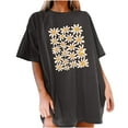 thumbnail image 4 of Drses Womens Summer Tops Oversized Tshirt Flower Graphic Tees Short Sleeve Shirts Summer Casual Loose Flower Plant Shirts Tops, 4 of 5