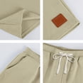thumbnail image 6 of GrmtClth Mens Shorts Casual Elastic Waist Loose Fit Sweat Shorts Summer Athletic Texture Shorts Beach Running Shorts with Pockets Khaki M, 6 of 7