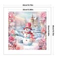 thumbnail image 2 of Hilo de bordar de algodón ecológico completo, 11 quilates, estampado de muñeco de nieve, punto de cruz, 40x40cm, rosa, 2 of 9