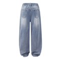 thumbnail image 6 of UACY Boys' Baggy Ripped Jeans Distressed Denim Pants Loose Fit Straight Leg Cotton Blend Casual Long Trousers Boys Pants (Light Blue, 8-9 Years), 6 of 8