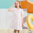 thumbnail image 6 of HomeGardon Girls Dress,Dresses for Girl Summer Toddler Baby Girls Short Sleeve Dress Graphic Print Puff Sleeve Dress,100-170, 6 of 7