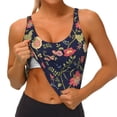 thumbnail image 3 of Picia Flower Sports Bra for Women,Padded Strappy Sports Bras Medium Support Yoga Bra with Removable Cups,Running Yoga Bra-Small, 3 of 9