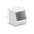 thumbnail image 4 of (2 pack) Your Zone White Toy Box Stackable Storage Bin, White, 4 of 7