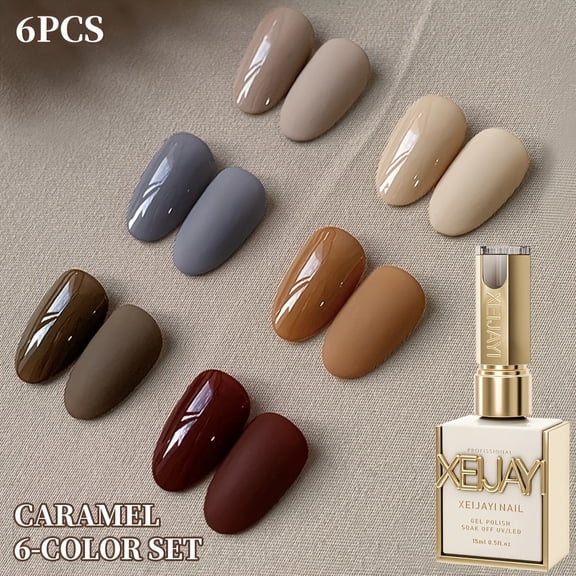 XEIJAYI 15ml  6Colors Gel Polish - Bright Nail Art With Alcohol-Free/LED Soak-Off Gel For Salon & DIY, Japanese-Korean Style Nail Designs, Nail Care, DIY Nail Design,