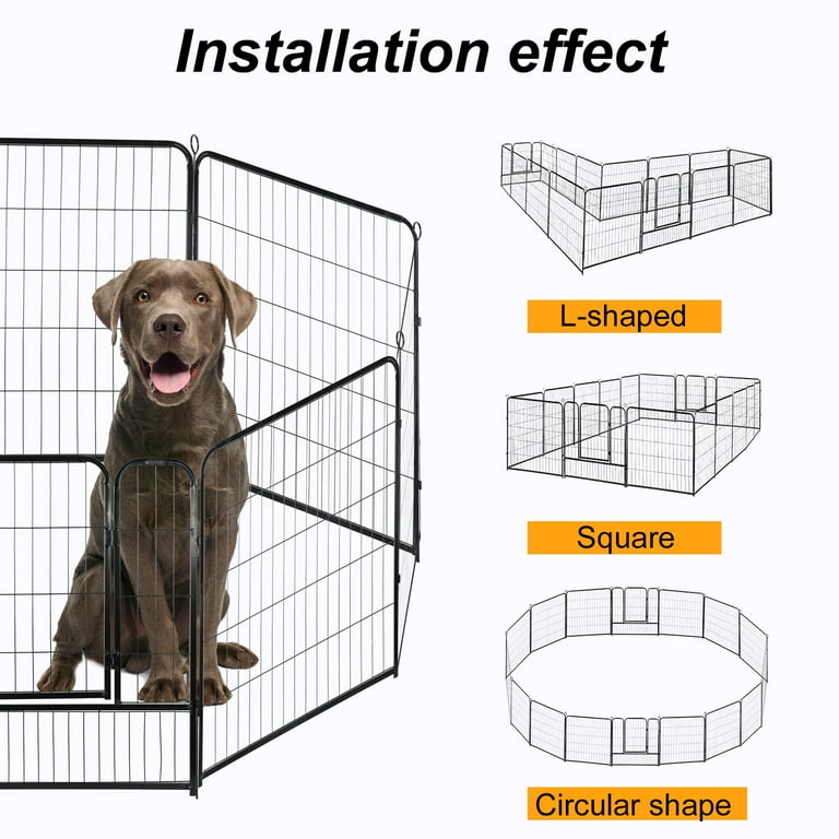 Large 16 panels pet dog cat metal exercise barrier fence playpen kennel yard new 2025