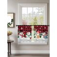 thumbnail image 2 of Cute Snowman Sheer Curtains 45 Inch Long 2 Panels, Snowflake Winter Red Plaid Christmas Light Filtering Rod Pocket Semi Sheer Curtains, Sheer Voile Drapes for Living Room Bedroom, 52"x45", 2 of 5