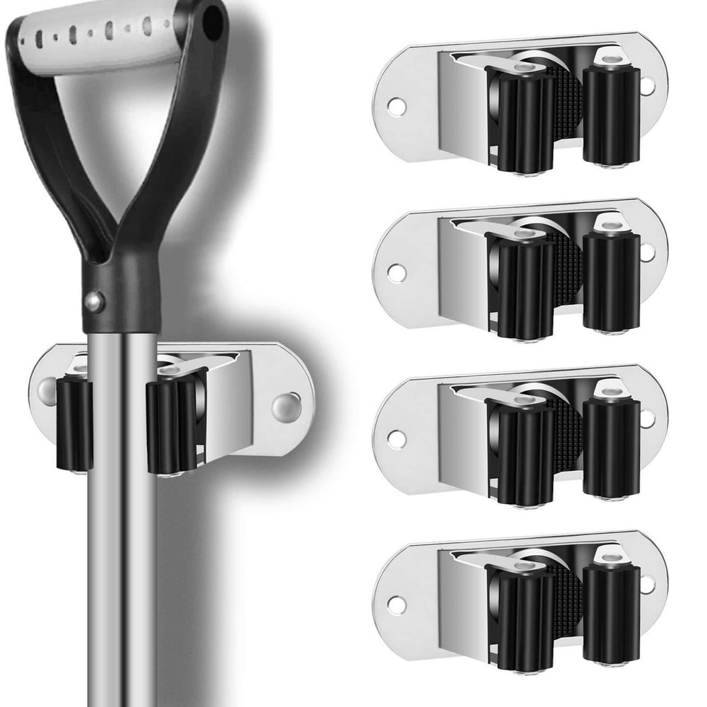 Mop and Broom Holder Wall Mount Heavy Duty Stainless Steel Broom Holder