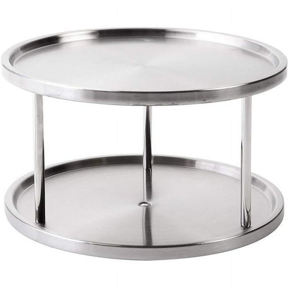 Stainless Steel Two-Tier Turntable Lazy Susan