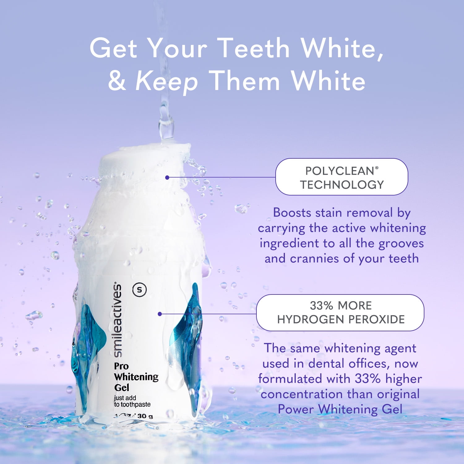 Smileactives Tooth Whitening & Brightening Duo, Dentist Quality Pro Gel & Pen, 30 Day Supply