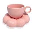 thumbnail image 1 of Taza de café de cerámica rosa con vajilla a juego, juego de platos de flores, café, té y leche como regalo para su madre., 1 of 6
