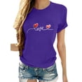 thumbnail image 1 of Bellella T-Shirt pour Femmes, Manches Courtes, Col Rond, Tunique Décontractée, Violet 2TG, 1 of 2