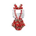 thumbnail image 1 of One opening Baby Girl Square Collar Flying Sleeve Bodysuit Skirt + Headband Set, 1 of 7
