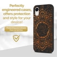 thumbnail image 2 of Wood phone case for iPhone XR compatible protective cell phone cover shockproof slim fit laser engraved Rose Flower design Black wood case for Men & Women by CaseYard, 2 of 7