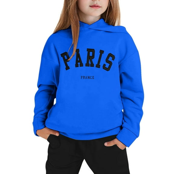 shqvo Girls Winter Outfits Graphic Print Warm Long Sleeve Hoodie Pullover Top and Long Sweatpants Set Children Fall Winter Clothes