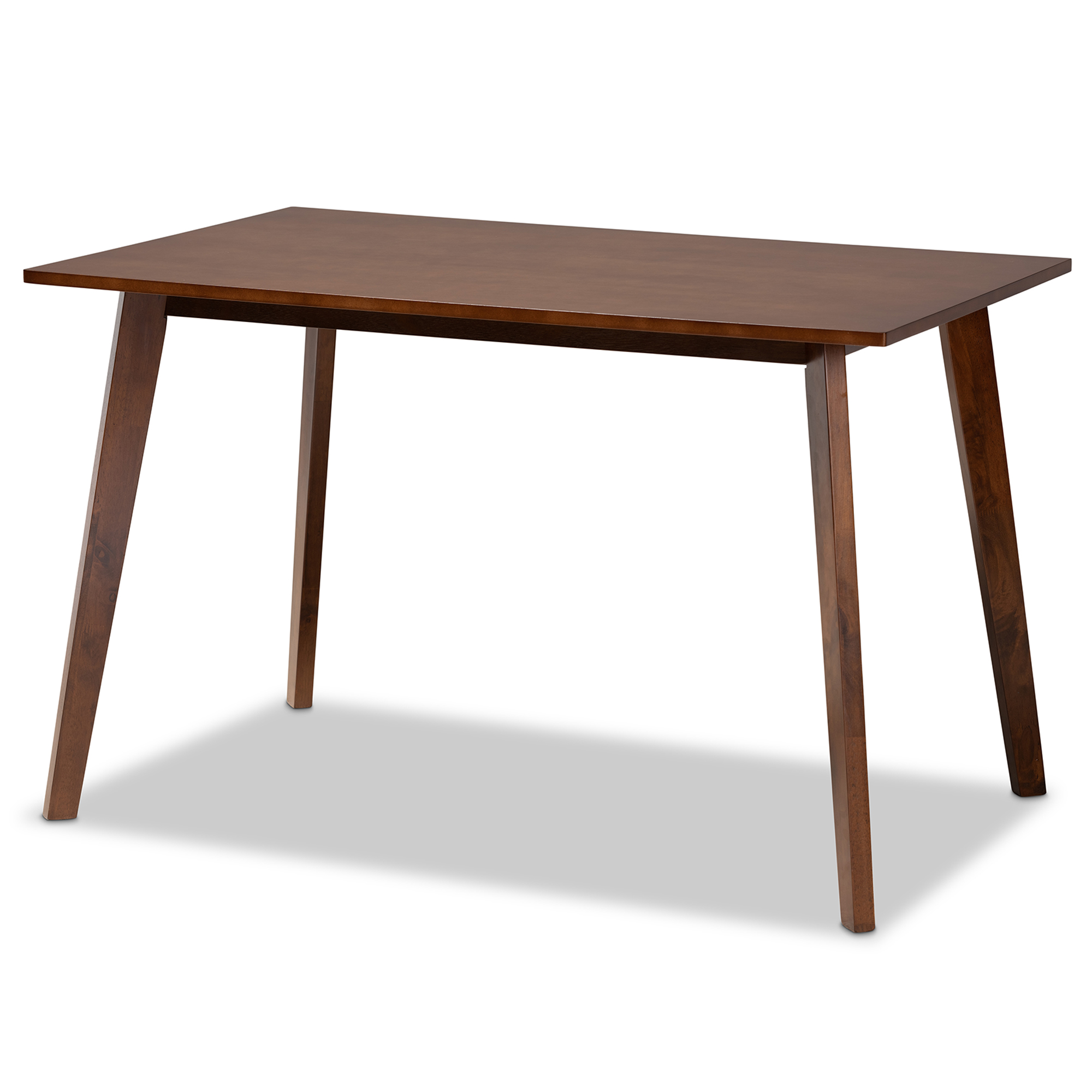 Baxton Studio Eleri 5 Piece Adult Mid-Century Polyester Dining Table with Chair Light Beige