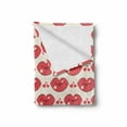 thumbnail image 2 of Kissing Soft Flannel Fleece Blanket, Love Themed Numerous Continuous Demonstration of Lip and Heart Motifs, Cozy Plush for Indoor and Outdoor Use, 70" x 90", Dark Coral and Champagne, by Ambesonne, 2 of 6