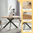 thumbnail image 3 of 46.4" Round Dining Table, Mid Century Modern Round Dining Table for 4-6 Person, Steel Legs, Leisure Coffee Table for Kitchen Dining Room, Save Space, 3 of 4