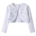 thumbnail image 1 of Girls Hand Embroidered Heart Pattern Knitted Cardigan Shawl Lightweight Open Front Long Sleeve Button Closure For Spring Autumn Seasons, 1 of 6