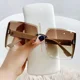 thumbnail image 2 of Nuevas gafas de sol cuadradas vintage para mujer, gafas de sol clásicas retro con espejo degradado sin marco, gafas de sol sin montura a la moda para mujer, 2 of 5