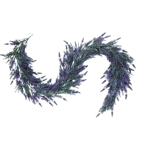 Realistic 5.9FT Lavender Garland for Spring Summer Artificial Purple Flower Garland Hanging Farmhouse Vines for Party Porch Mantel Table Decoration