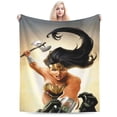 thumbnail image 1 of Manta de Mujer Maravilla, acogedora y cálida manta de franela para sala de estar, dormitorio, cama, sofá, coche, mantas de vellón para todas las estaciones, regalos para niños, adolescentes y, 1 of 8