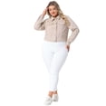 thumbnail image 3 of DARING DIVA Women's Plus Suede Vintage Moto Biker Classic Crop Faux Leather 2X Apricot, 3 of 6