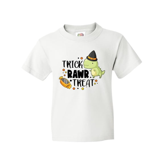 Inktastic Halloween Trick Rawr Treat with Dinosaur Youth T-Shirt