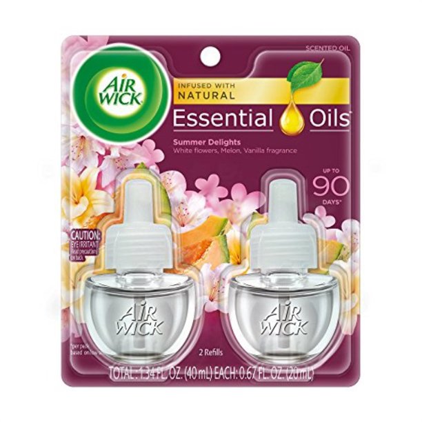 Air Wick plug in Scented Oil 2 Refills, Summer Delights, (2x0.67oz