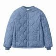 thumbnail image 7 of Cethrio Girls Puffer Jackets, Casual Solid Color Thermal Stand-up Collar Winter Outerwear Blue Size 14-16, 7 of 7