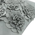 thumbnail image 3 of JWH 3D Handmade Square 18x18inch Modern Decorative Soft Velvet Flower Pillow Covers Gray Floral, 3 of 7