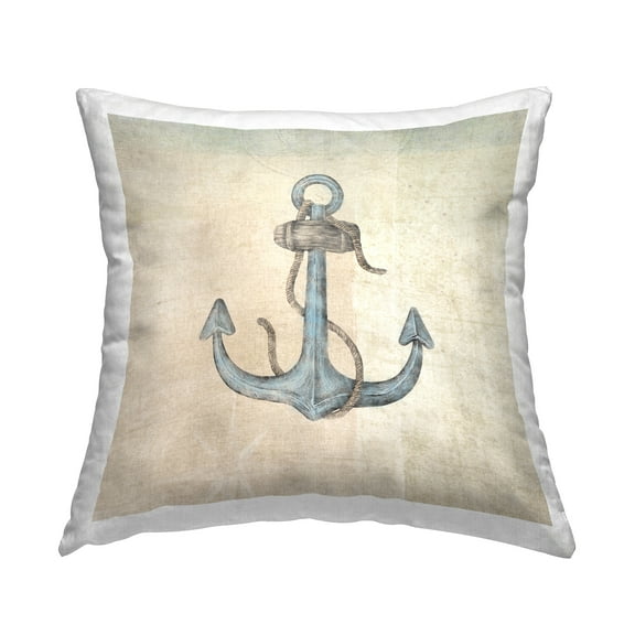 Stupell Industries Rustic Maritime Anchor Decorative Printed Throw Pillow Design by JG Studios.